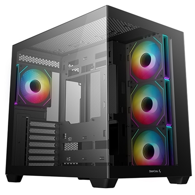 DeepCool CG530 4F Mid-Tower Case with Tempered Glass Panels, 4 Pre-Installed ARGB Fans, and Optimal Airflow Support, Black
