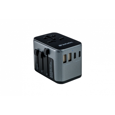 Verbatim (49545) UTA-03 Universal Travel Adapter with 1 x USB-C PD 30W & QC 3.0 / 2 x USB-C / 2 x USB-A
