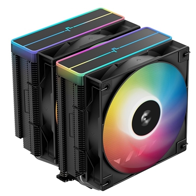 DeepCool AG620 BK ARGB V2 Dual-Tower CPU Air Cooler with 120mm ARGB Fans, Compatible with Intel LGA 1851/1700/1200/115x & AMD AM5/AM4, High-Performance Quiet Cooling, Matte Black
