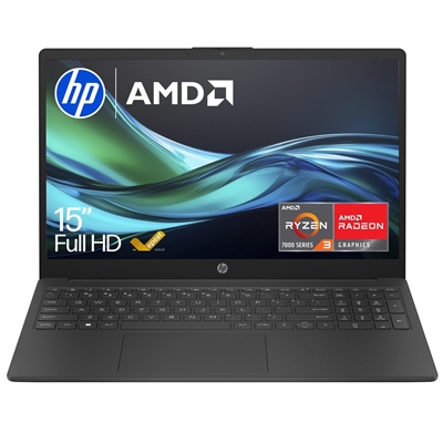 HP 15-fc0045sa Laptop, 15.6 Inch Full HD 1080p Screen, AMD Ryzen 3 7320U, 8GB RAM, 256GB SSD, AMD Radeon Graphics, Windows 11 Home