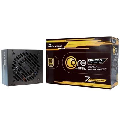 Seasonic CORE GX ATX 3.1  (SRP-CGX751-A5A32SF) 750W PSU, 120mm Fan, 80 PLUS Gold, Fully Modular, Individual Black Cables with Braided Pattern, 7 Years Warranty - BLACK
