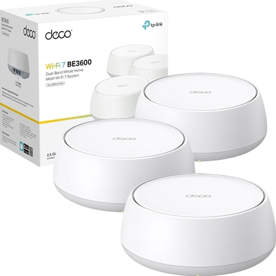 TP-Link Deco BE25(3-pack) BE3600 Whole Home Mesh Wi-Fi 7 System, 2.5G Multi Gigabit
